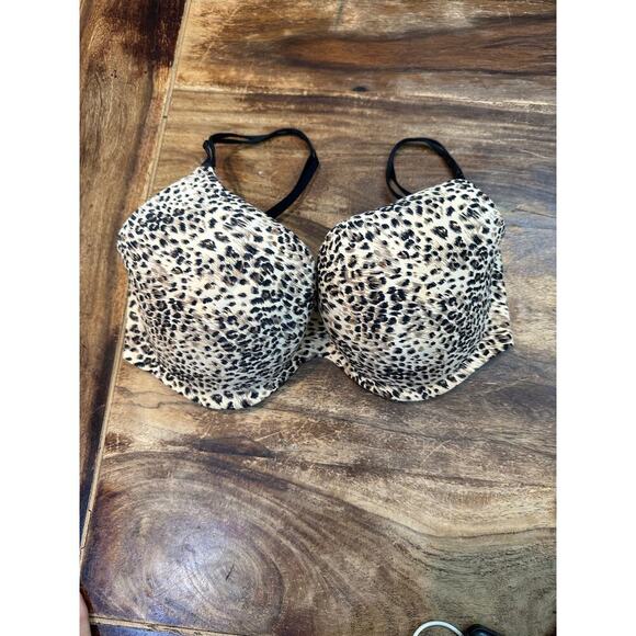 Wacoal Women's Tan Black Animal Print Underwire Padded T-Shirt Bra Size 38D - Picture 1 of 6